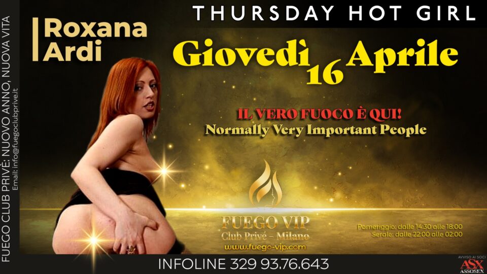 ✨ Un Giovedì in Paradiso con Roxana Ardi ✨ ✨ Un Giovedì in Paradiso con Roxana Ardi ✨